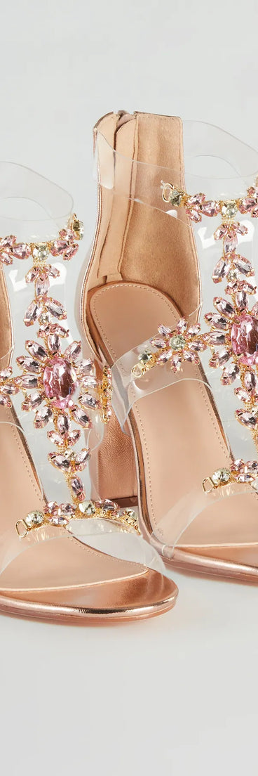 Gorgeous Glam Gemstone Metallic Block Heels