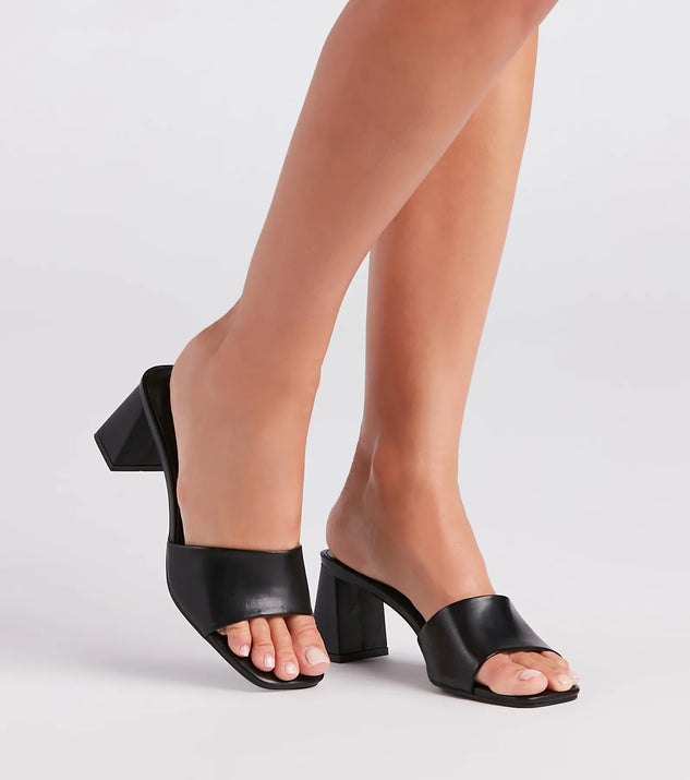 Step In Style Square Toe Block Heel Mules | Windsor Step In Style Square Toe Block Heel Mules | Windsor