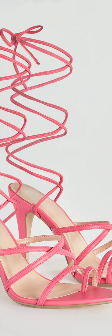 Strapped Stunner Lace-Up Stiletto Heels