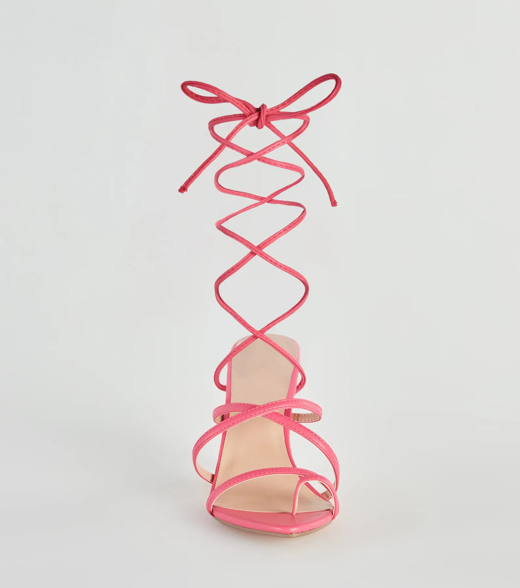 Strapped Stunner Lace-Up Stiletto Heels & Windsor