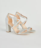 About The Sparkle Glitter Mesh Block Heels