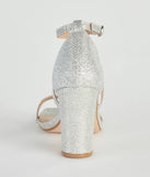 About The Sparkle Glitter Mesh Block Heels