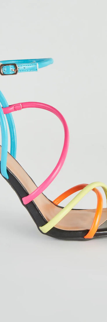 Stylish Flair Multi-Colored Strappy Stiletto Heels