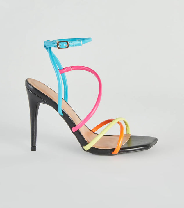 Stylish Flair Multi Colored Strappy Stiletto Heels Windsor