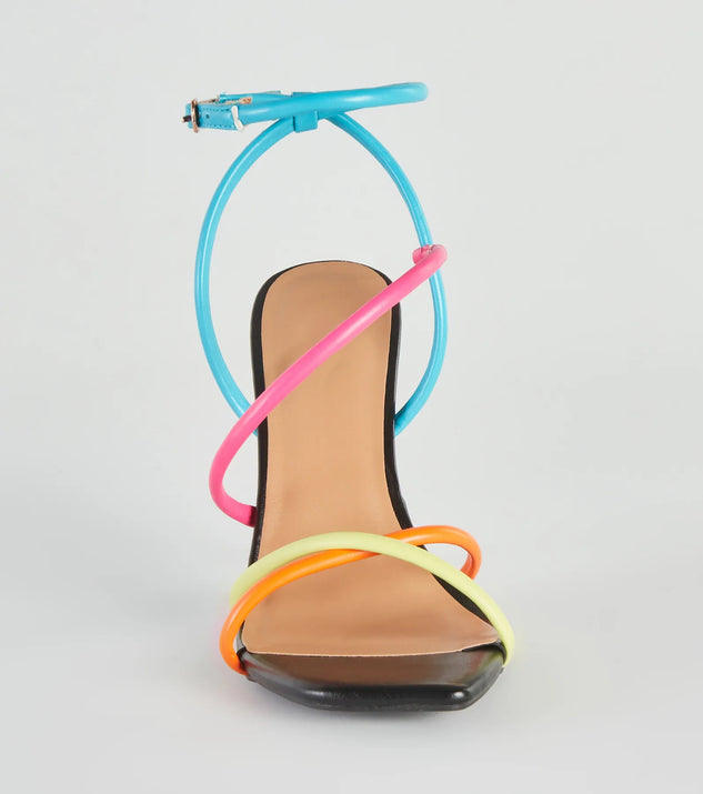 Strappy multi colored heels hotsell
