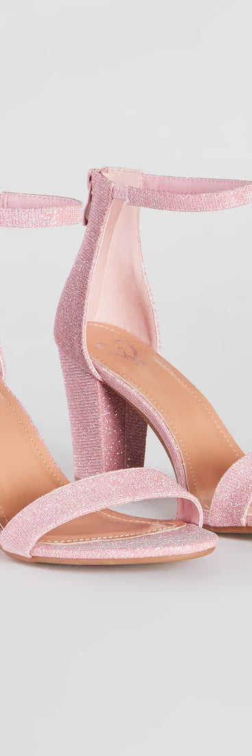 Sparkle Step Glitter Lurex Block Heels