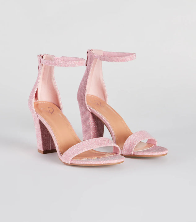 Sparkle Step Glitter Lurex Block Heels