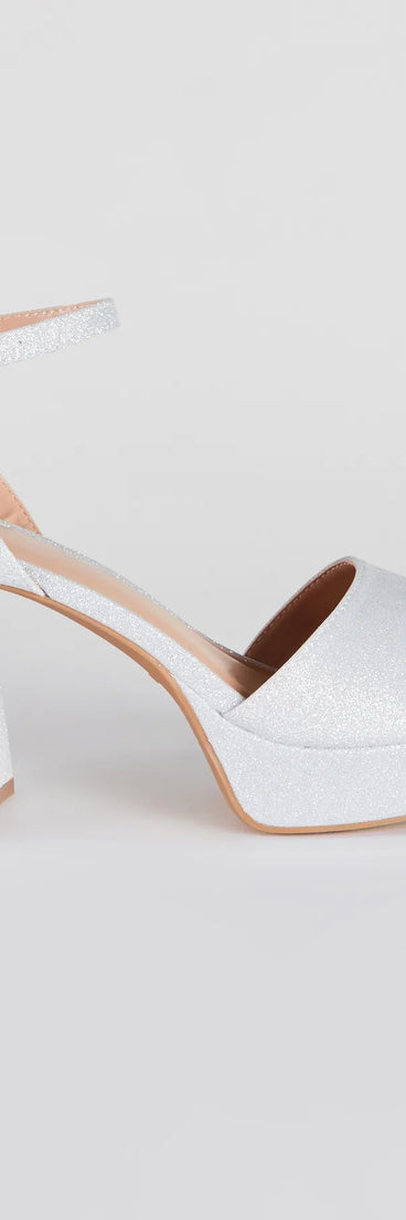 Time To Shine Glitter Platform Heels
