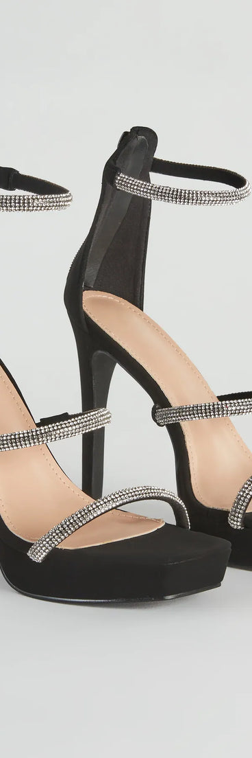 Sleek And Glam Rhinestone Platform Stiletto Heels