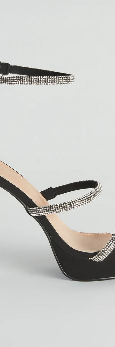 Sleek And Glam Rhinestone Platform Stiletto Heels