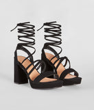 Drama Alert Lace-Up Platform Block Heels