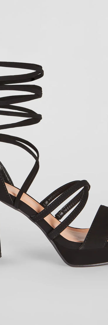 Drama Alert Lace-Up Platform Block Heels