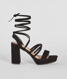 Drama Alert Lace-Up Platform Block Heels