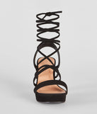 Drama Alert Lace-Up Platform Block Heels