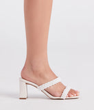 A Fine Romance Faux Pearl Strap Mules