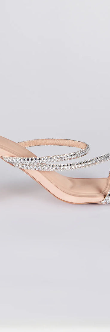 Step Out In Sparkle Rhinestone Low-Heel Mules
