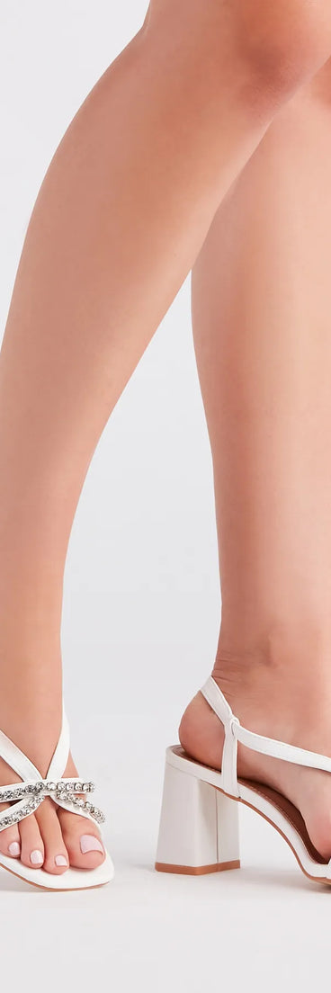 Fresh Glam Rhinestone Low-Block Heels