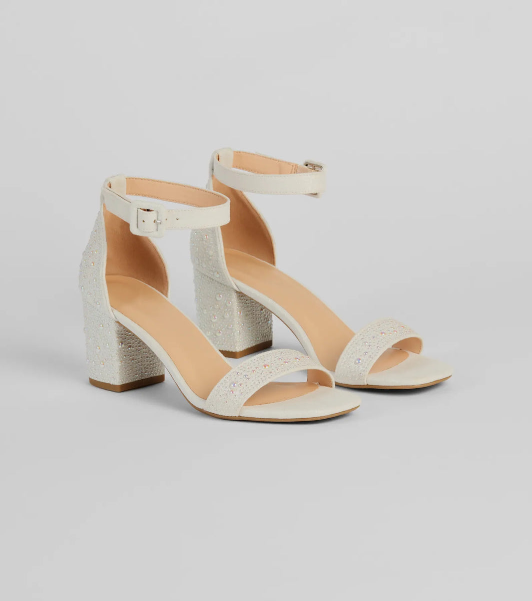 Posh Steps Faux Pearl Low Block Heels & Windsor