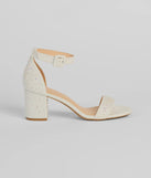 Posh Steps Faux Pearl Low Block Heels