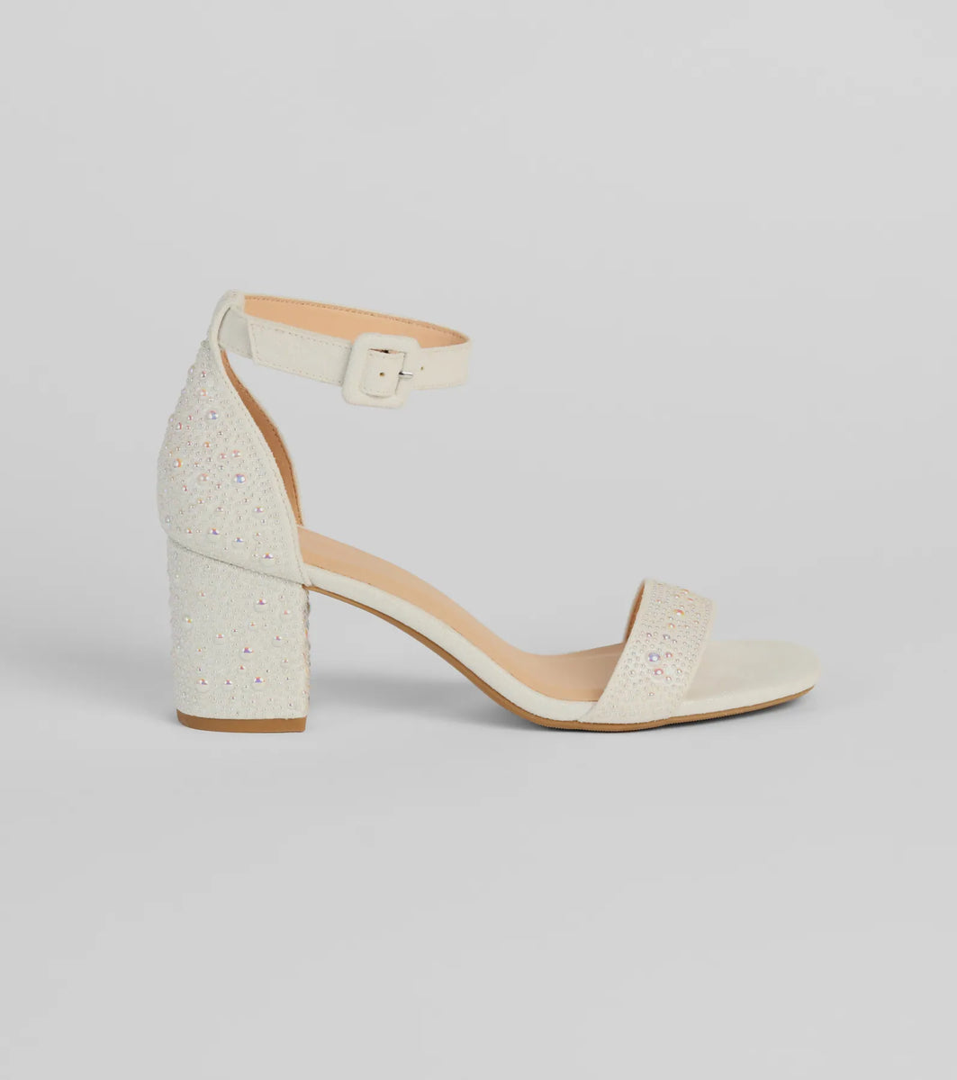 Posh Steps Faux Pearl Low Block Heels & Windsor