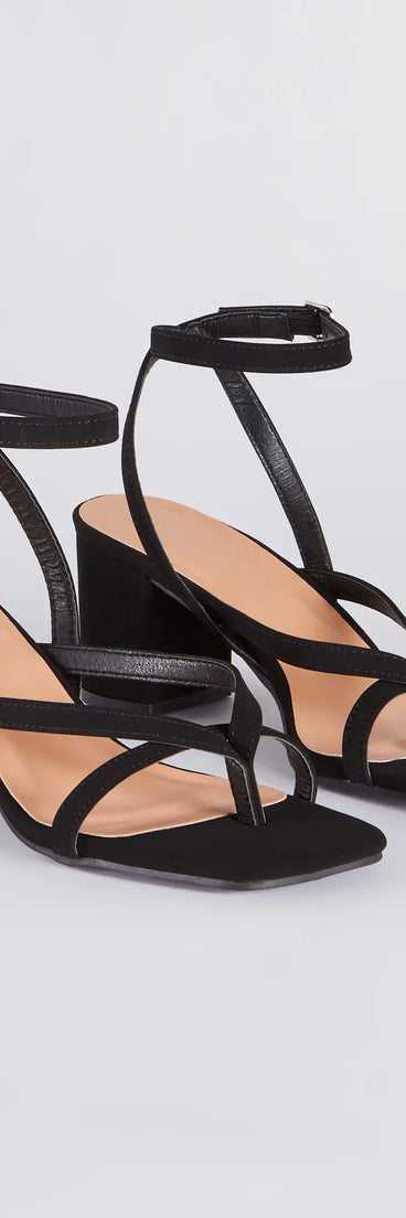 Stepping Out Nubuck Strappy Block Heels