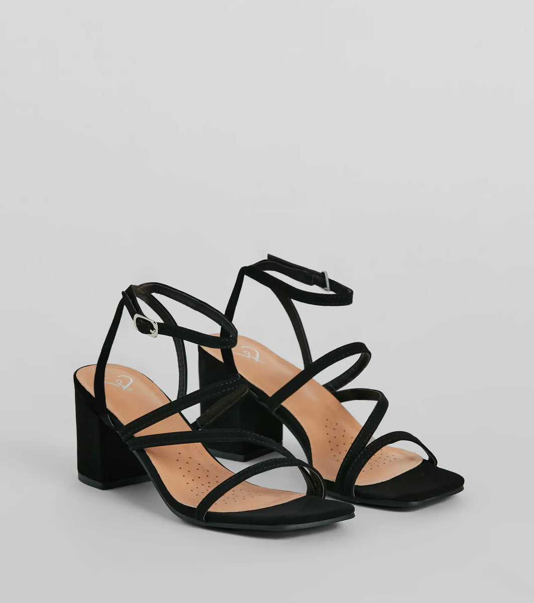 Simply Slay Strappy Nubuck Block Heels & Windsor