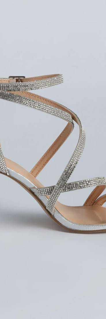 Feeling Like A Diva Rhinestone Block Heels