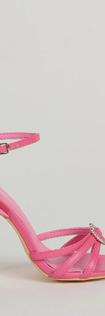 So You Rhinestone Heart Strappy Stiletto Heels