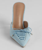 Vintage Allure Lace-Up Denim Stiletto Pumps