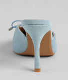 Vintage Allure Lace-Up Denim Stiletto Pumps
