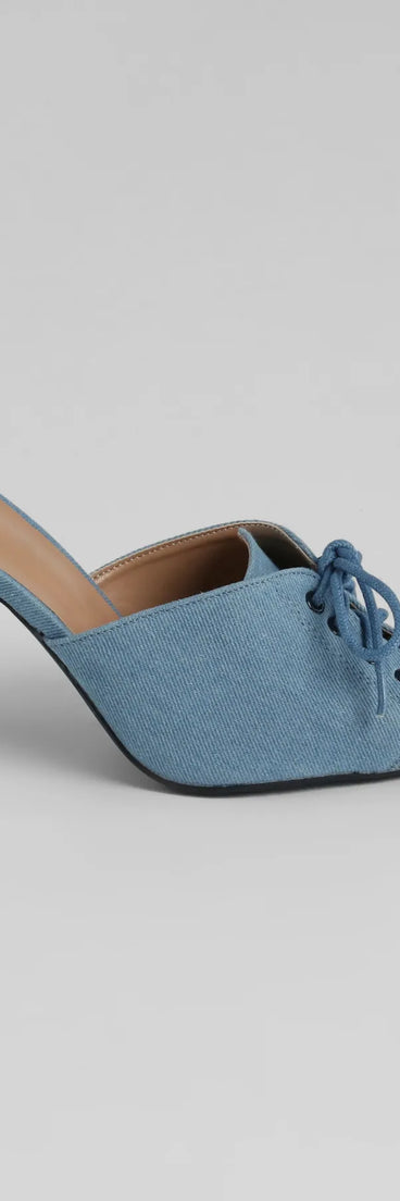The Real Showstopper Denim Stiletto Pumps