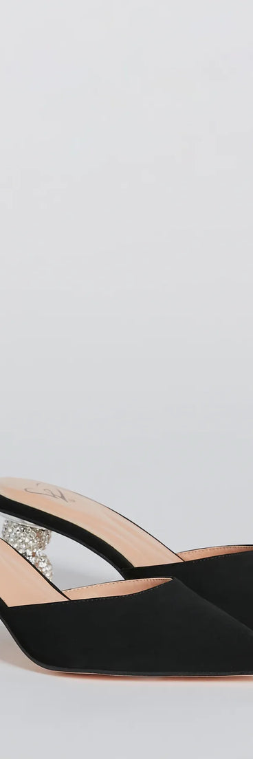 Elevated Elegance Rhinestone Heel Mules