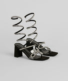 Slay The Scene Snake Strap Block Heels