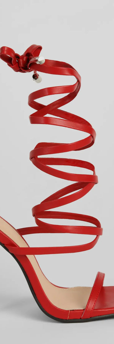 Treat Yourself Lace-Up Stiletto Heels