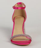 Eye-Catching Flair Rhinestone Satin Block Heels