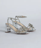 Beauty Bloom Rhinestone Flower Block Heels