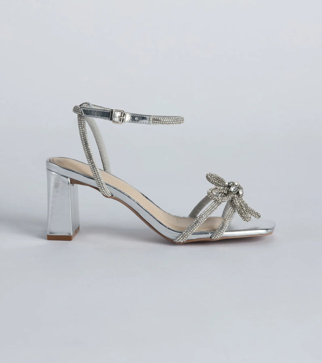 Beauty Bloom Rhinestone Flower Block Heels | Windsor
