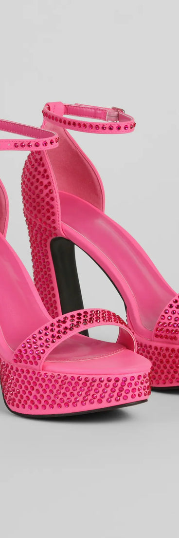 Party Moves Rhinestone Platform Heels