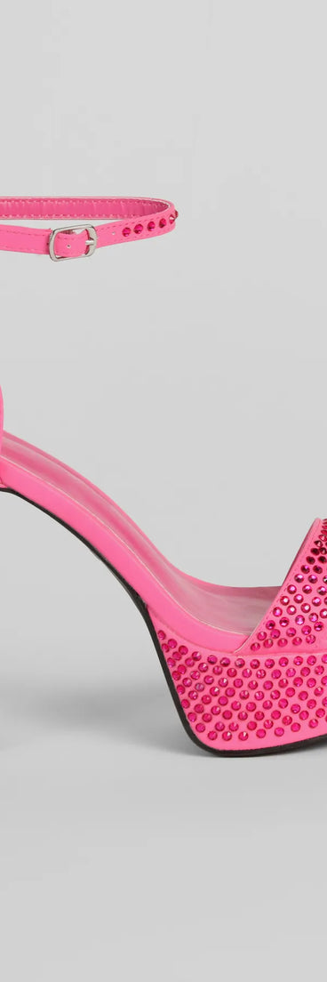 Party Moves Rhinestone Platform Heels