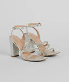 Glam On The Line Rhinestone Block Heels