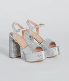 Sparkly Struts Sequin Platform Block Heels