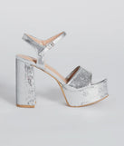 Sparkly Struts Sequin Platform Block Heels