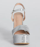 Sparkly Struts Sequin Platform Block Heels