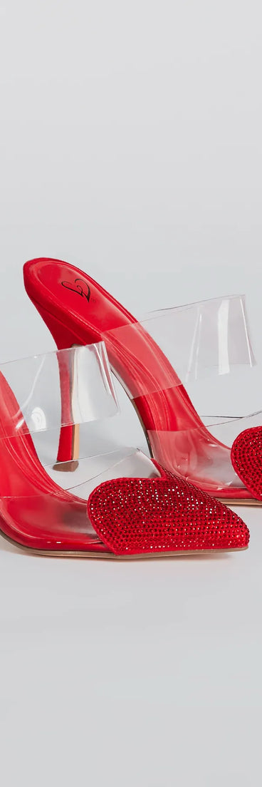 Glam Cutie Rhinestone Heart Stiletto Pumps