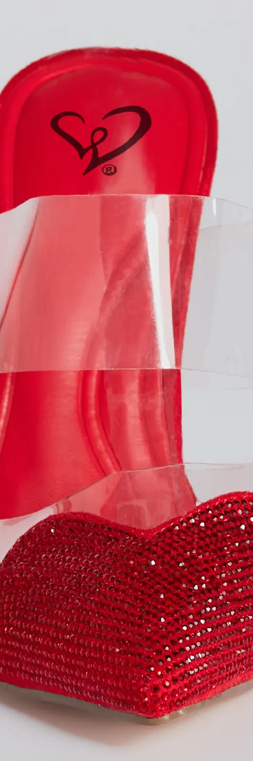 Glam Cutie Rhinestone Heart Stiletto Pumps