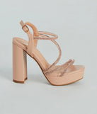 Glam Drama Rhinestone Strappy Platform Heels