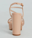 Glam Drama Rhinestone Strappy Platform Heels