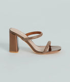 Fine Dime Rhinestone Strap Block Heel Mules