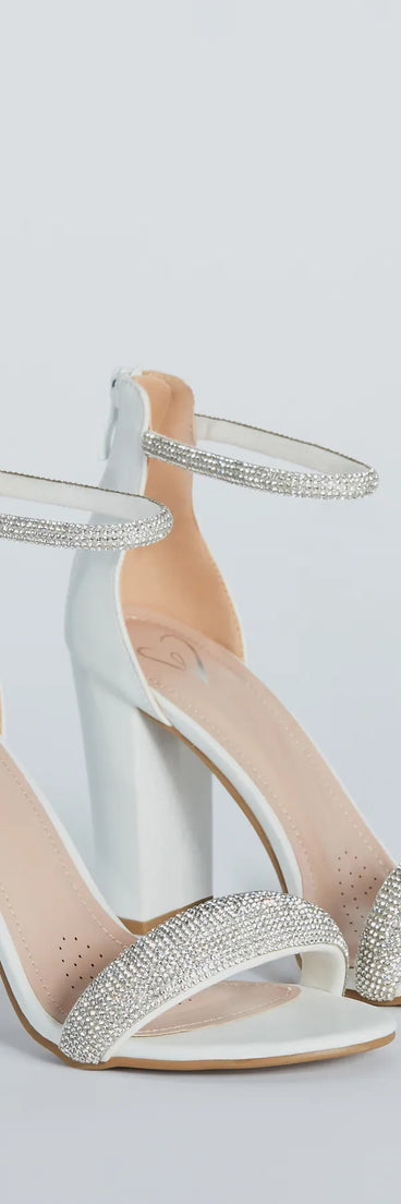 Eye-Catching Glamour Rhinestone Block Heels