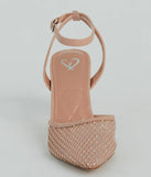 Wrapped In Shine Fishnet Rhinestone Heels
